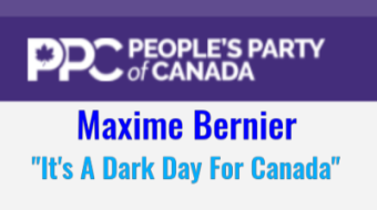 PPC Leader Maxime Bernier - "It's A Dark Day For Canada"