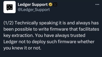 LEDGER loses credibility.