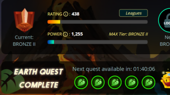 Daily Earth Quest and Back in Bronze II!