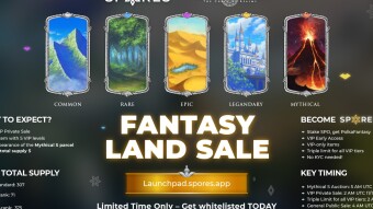 SPORES NETWORK   - NFT LAND SALE POLKAFANTASY (jp)  - Super exclusive sale MYTHICAL S (1/5)! Starting price of the auction from 100,000$!