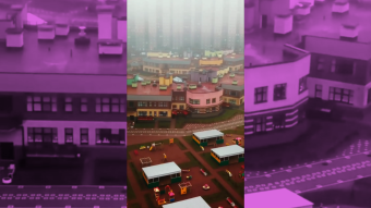 Mist travel. Above the city