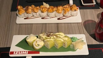 Cruise in the Southern Caribbean. Day 3. Sushi restaurant "IZUMI" on deck 12 of the liner.