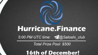 Join the AMA of Satoshi Club x Hurricane.Finance. Rewards: 500 USDT, December 16th.