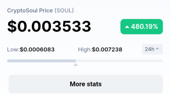 Cryptosoul price rises up over 588% in 24 hours, it is the time for gamers