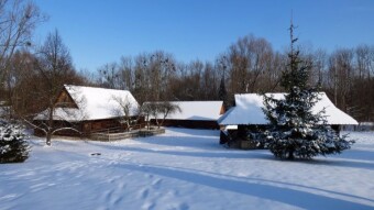 What might a Polish village look like over 100 years ago in winter?