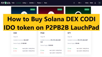 How to Buy Solana DEX CODI IDO Token on P2PB2B LaunchPad