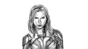 Pencil Sketch 2 - Black Widow