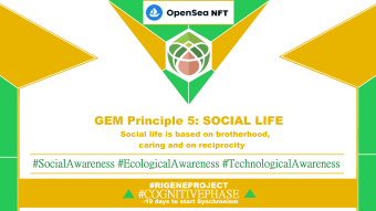 RIGENEPROJECT Opensea #NFT: GEM Principle 5 #SOCIAL LIFE [-19 days to start #Synchronism] [8-432 Hz] #rigeneproject #PlanetaryOctet #DigitalDNA #Blockchain