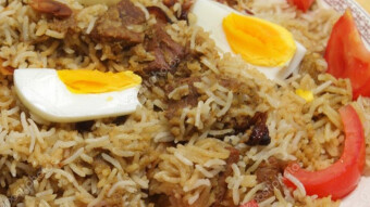Special Indian Biryani Making Recipe. Beef And Basmati Rice Combination.