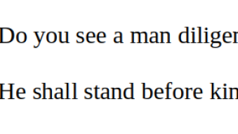 A simple way to decipher the King Solomon’s proverb