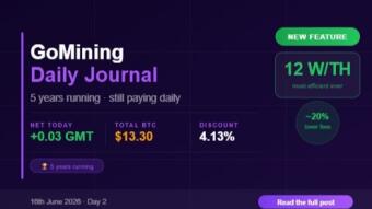 GoMining Daily Journal — 16th June 2026 | New 12 W/TH Miners & Today's Earnings