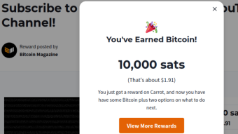 Earn easy 10,000 satoshis by subscribing to YouTube channel