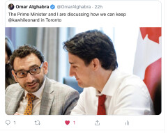 Canadian Prime Minister Justin Trudeau working over the weekend to bring Kawhi Leonard back to the Toronto Raptors
