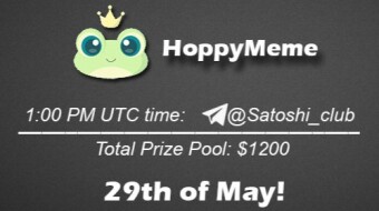 Join the AMA of Satoshi Club x HoppyMeme. Rewards: 1200 USDT, May 29th.