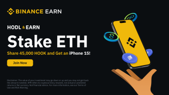 Hodl & Earn: Stake ETH to Share 45,000 HOOK in Simple Earn Locked Products and Get an iPhone 15!