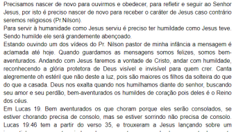 A importância da educação, a importância de ter sabedoria que vem de Deus.