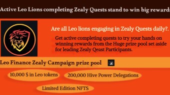 Active Leo Finance Lions completing Zealy Quests stand to win big rewards!!