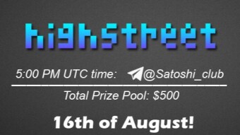 Join the AMA of Satoshi Club x HighStreet. Rewards: 500 USDT, August 16th.