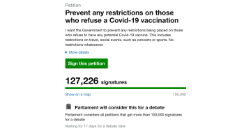 UK Parliamentary Anti COVID-19 Vaccination Petition Is Now Receiving 145 New Names an Hour