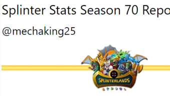 My Splinterlands End of Season Report Season 70