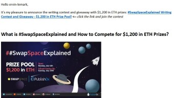 Publish0x Writing Contest About SwapSpace