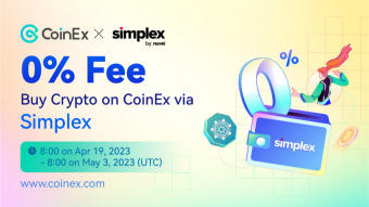 CoinEx y Simplex lanzan la promoción sin comisiones: ¡Compra criptomonedas en CoinEx a través de Simplex sin pagar comisión!
