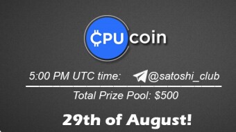 Join the AMA of Satoshi Club x CPU coin. Rewards: 500 USDT, August 29th.