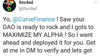 An anonymous developer released native Curve tokens without the project team's knowledge