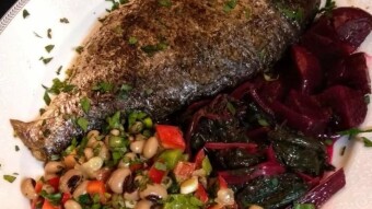 Foodbook #425 sea bream with beets
