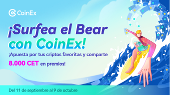 Surfeando el bear market: ¡apuesta por tus criptos favoritas en CoinEx para compartir 8.000 CET!
