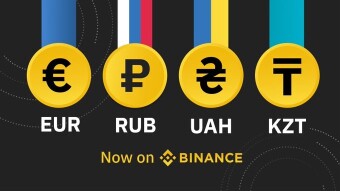 Binance Adds 4 New Fiat: Euro (EUR) , Russian Ruble (RUB) , Ukrainian Hryvnia (UHA)  and Kazakhstani Tenge (KZT).