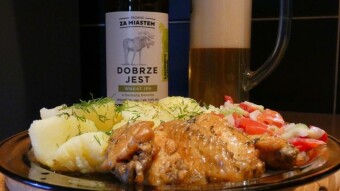A classic dish and a humorous beer - a "brewery outside the city and it's good"