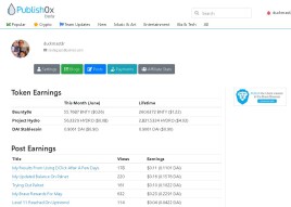 My PublishOX Earnings Update