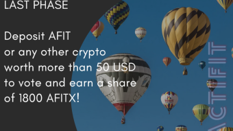 Last Phase of AFIT listing. Deposit AFIT to Digifinex to cast your vote & get AFITX airdrop!