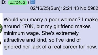Would You Marry a Poor Woman? | 4chan greentext