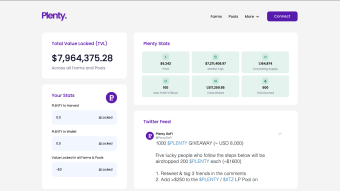 Plenty -  The new DeFi yield farm on Tezos (XTZ)!
