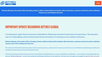 email from Bittrex - another small exchange going to shutdown