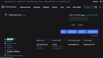 1UP token has already landed on the moon – oh wait it’s a 2200% glitch