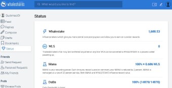 My Whaleshares Account Balance - 1688 WLS