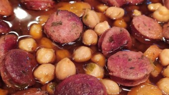 Foodbook #418 chickpeas with sausages