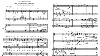 Chorale Harmonization on "Auf, auf! die rechte Zeit ist hier" [Philip Daniel; 2018]