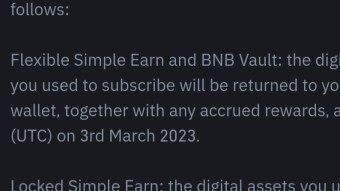 Bye, Binance Earn...