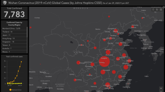 Confirmed cases of Coronavirus mapped
