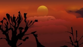 Digital art_2021. Burning Sunset (vector repeat)