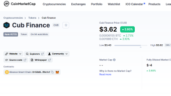 Cub Finance Is Ranked 2725 on CoinMarketCap, Seat Belts On Now!