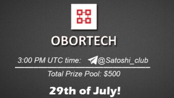 Join the AMA of Satoshi Club x Obortech. Rewards: 500 USDT, July 29th.