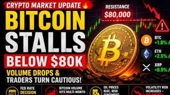 🚀 Crypto Market Update: Bitcoin Stalls Below $80K as Volume Drops & Traders Turn Cautious