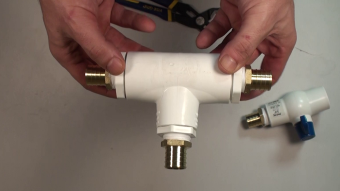 Building my barrel connector for my condensation water collection system