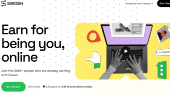 Earn $swash by sending browsing history data and display ads and completing tasks.
