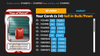 Purchasing Petrol Cans, Daily Ranking, Unique Cards - Rising Star Game